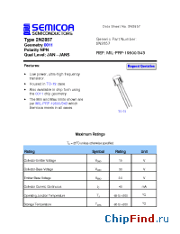 Datasheet 2N2857 manufacturer Semicoa